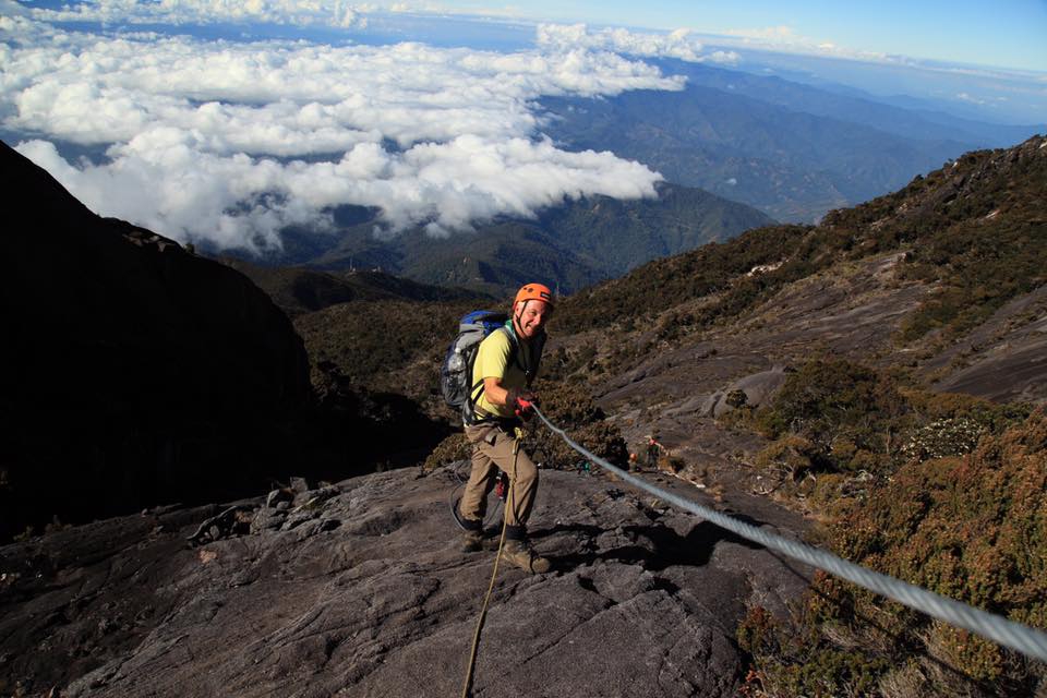 Michael tackles the Via Ferrata at Mount Kinabalu