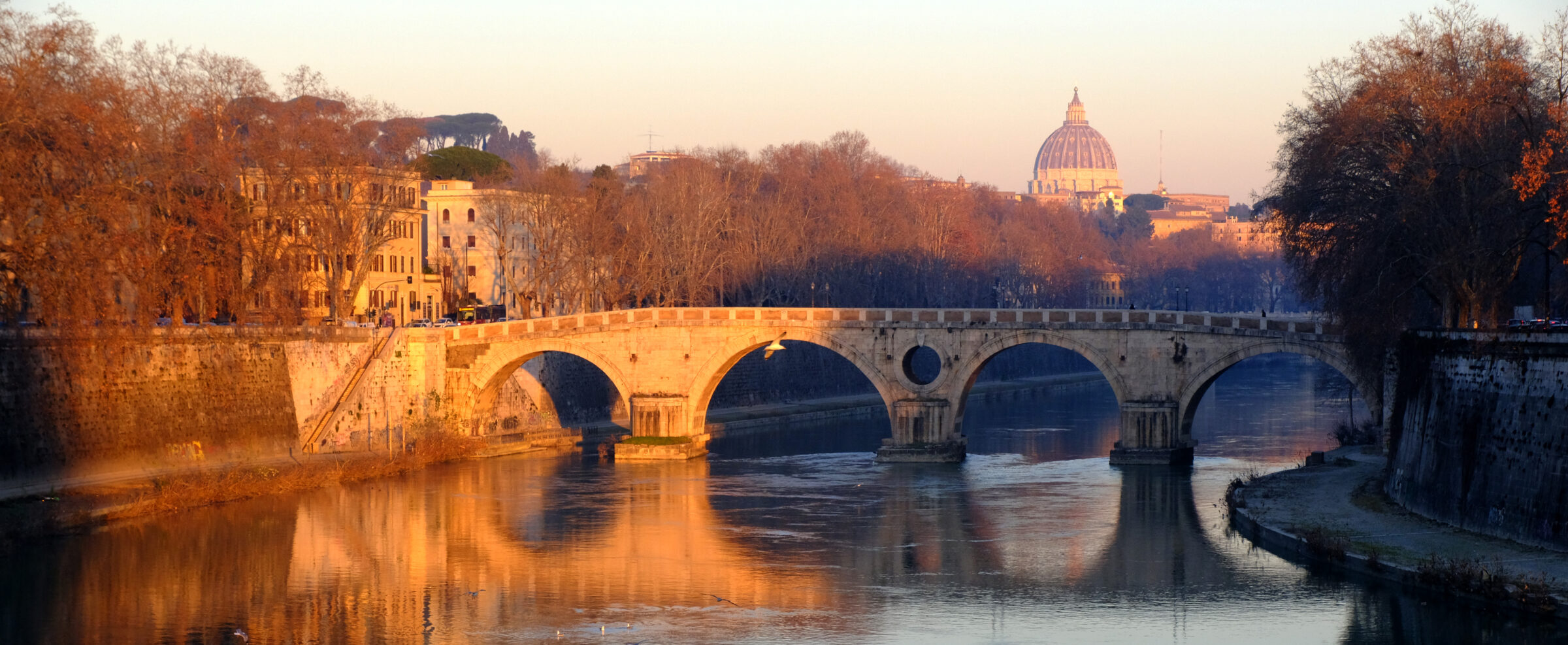 Rome: bridge over the Tiber River